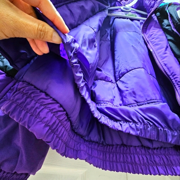 Vtg St John's Bay Women's Purple Wind Breaker Ski  Jacket Tribal Medium 80s-90s - Picture 5 of 14
